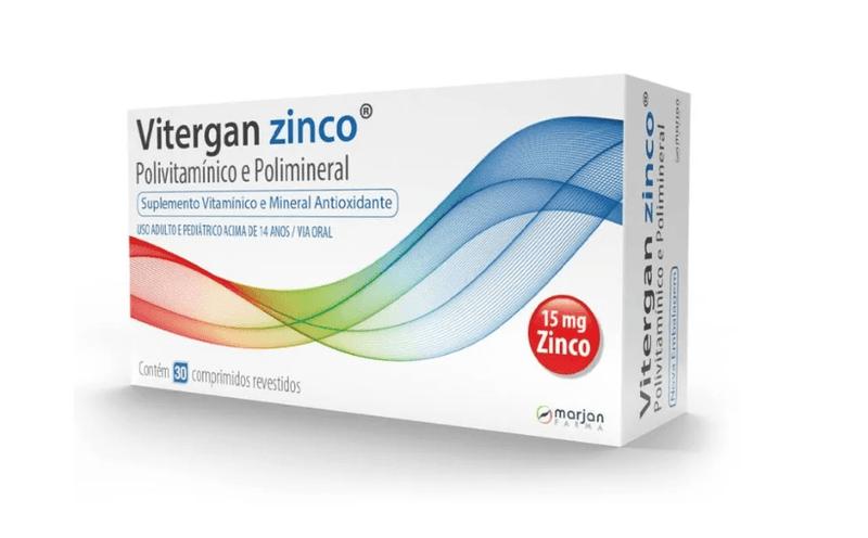 Vitergan Zinco 30 Comprimidos Revestidos